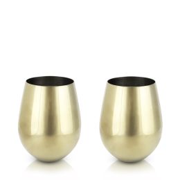 Gold Stemless Wine Glasses by ViskiÂ®