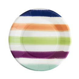 Striped 7" Paper Plate Set of 8